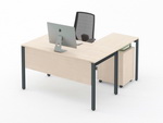 Угловой стол с левой тумбой и экраном Джет-П 06