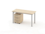 Прямой стол с мобильной тумбой Озон 06